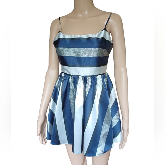 Lovers + Friends Womens Sleeveless Fit Flare Aline Mini Dress Striped Size XS - Picture 7 of 10